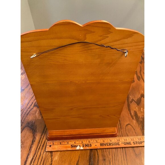 Cherished Teddies Wooden Display Shelf With Heart Accent & Wall Hanging Wire 5-T - Picture 3 of 6